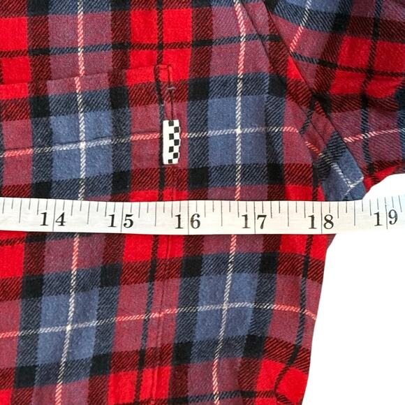 Vans Women’s Red Blue Plaid Flannel Button Down Shirt Size Small - Picture 5 of 6